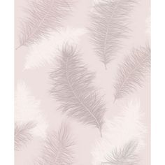 a wallpaper with feathers on it in grey and white colors, as well as the background