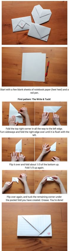 instructions to make an origami envelope