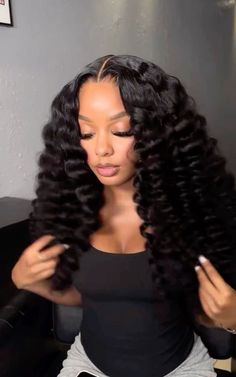 Crimped Hairstyles Black Women, Crimps Hairstyles For Black Women, 13x6 Lace Frontal Wig, Frontal Wig Hairstyles, Quick Weave Hairstyles, Dope Hairstyles, Hair Ponytail Styles, Hair Laid, Front Lace Wigs Human Hair