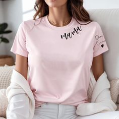 "Celebrate the special bond between a mother and her children with our personalized Bella Canvas custom mama shirt! This thoughtful piece makes a perfect gift for Mother's Day or your mom's birthday. Featuring the names of her beloved little ones, this shirt is not only stylish but also sentimental. Treat the super mom in your life to a unique and practical present that she'll cherish forever. Handcrafted with love and care, this custom shirt is sure to make her feel extra special. 👍Steps for P Mom's Birthday, Gift For Mothers Day, Custom Shirt, Super Mom, Comfort Colors Tee, Mama Shirt, Mom Shirt, New T, Mother Day Gifts