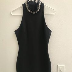 Worn Once. Choker Neck With Gem Details. Zip Closure With Body Style Fit. Mid Thigh Length. Choker Neck Dress, Neck Choker, Elizabeth And James, Body Style, Neck Dress, Choker, Colorful Dresses, Size 2, Midi Dress