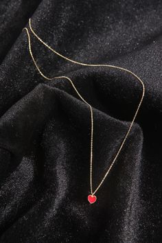 14k Solid Gold Red Heart Necklace - Love Charm Necklace - 14k Gold Heart Pendant - Fine Jewelry - Birthday Gift Show your love with this classic and elegant 14k solid gold heart/love pendant necklace. This is a good gift idea for those whom you love. 🔳WARRANTY🔳 *6 Months warranty. *Free Shipping without price limit. *Easy Return and Replacement 30 days after purchase. Just contact me 😊 🔳14K SOLID GOLD RED HEART NECKLACE🔳 *Material: 14k Solid Gold (NOT GOLD PLATED OR FILLED) *Gold KT: 14K (5 Red Heart Pendant Necklace For Everyday, Minimalist Red Heart Necklace, Elegant Red Heart Pendant Necklace, Red 14k Gold Heart Pendant Necklace, Valentine's Day Yellow Gold Heart-cut Necklace, Red Heart Necklace, Heart Shaped Necklace, Heart Pendant Gold, Gold Heart Necklace