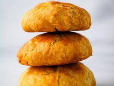 three biscuits stacked on top of each other