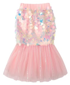 a pink dress with sequins on it