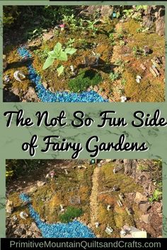 the not so fun side of fairy gardens with text overlay that reads, the not so fun side of fairy gardens