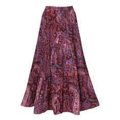 With a vibrant print on one side that reverses to a solid, this flowy skirt gives you the versatility of two looks with one piece. 100% cotton. Elastic drawstring waistband. 36" length. Machine wash; imported. Boho Midi Skirt, Long Flowy Skirt, Reversible Skirt, Peasant Skirt, Midi Flare Skirt, Fishtail Skirt, Long Skirts For Women, Boho Skirts, Fall Skirts