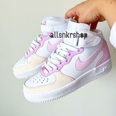 New With Box. These Are Youth Sizes Converted Into Womens Sizes. Trendy Pink High-top Custom Sneakers, Pink Leather High-top Custom Sneakers, Trendy Pink Custom Sneakers, Air Force 1 Mid Custom, Custom Air Forces, Af1 Mid, Sequin Sneakers, Shoes Nike Air Force, Nike Air Force 1 Mid