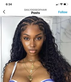 Feed In Weave Hairstyles, Front Braided Hairstyles Black Women, Braid And Ponytail Hairstyles Black, Braids In Wavy Hair, Caribbean Braids Hair Styles, Cruise Hair Styles Black Women, Feed In Boho Braids, Jamaica Hairstyles For Black Women, Fulani With Weave