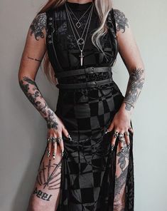 Dark Feminine Tattoos, Goth Outfit, Trendy Outfit Ideas, Next Tattoo, Dark Feminine, Fall Outfit Ideas, Punk Outfits, Feminine Tattoos