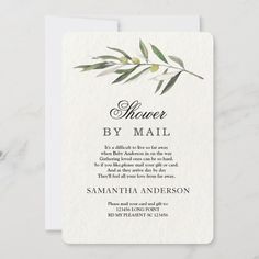 an olive branch wedding shower by mail card