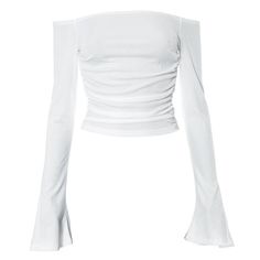 Please refer to our sizing chart for a guideline when choosing a size. 5 business days order processing time. 90% polyester 10% spandex. Trendy Ruched Off-shoulder Top With Stretch, Trendy Stretch Ruched Off-shoulder Top, Fitted Long Sleeve Off-shoulder Top For Fall, Fall Long Sleeve Fitted Off-shoulder Top, Chic Long Sleeve Ruched Off-shoulder Top, Chic Ruched Off-shoulder Long Sleeve Top, Chic Fitted Off-shoulder Long Sleeve Top, Elegant Ruched Off-shoulder Top For Spring, Chic Fitted Long Sleeve Off-shoulder Top