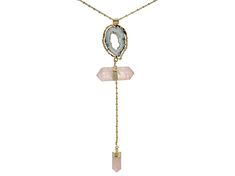 Artisan Collection Of Brazil™ Free-form Occo Agate and Free-form Rose Quartz 18k Yellow Gold Over Brass 24" Necklace. Measures Approximately 4.17"L x 1.31"W. Lobster Claw Clasp with 2.00" extender. Color, Pattern and Shape May Vary. Distinctive Rose Gold Gemstone Necklace, Unique Rose Gold Gemstone Necklaces, Unique Rose Gold Gemstone Necklace, Rose Gold Gemstone Necklace, Brass Necklace, Pink Gemstones, Agate Gemstone, Cultured Pearls, Gemstone Colors