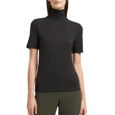 Nwt Theory Naneik Black Rib Knit Turtleneck Top T Shirt Short Sleeve Color : Black Size : P, S, M, L (Model Is Wearing Size S) Material : Modal + Pima Cotton + Spandex. Retail : $145 All The Sales Are Final. I Sell Perfect Condition Items Only. If You Have Any Questions, Please Feel Free To Contact Us. Black Turtleneck T-shirt For Fall, Fitted Black T-shirt For Work, Casual Mock Neck Top In Solid Color, Casual Turtleneck Top In Elastane, Casual Mock Neck Top, Black Turtleneck T-shirt, Black High Neck Classic Top, Classic Black High Neck Top, Classic High Neck Black Top