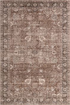 an area rug with brown and beige colors