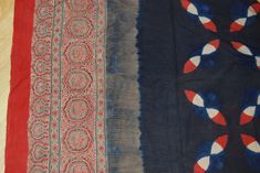 "Naturally dyed large cotton shawl with block printing and clamp dye. Very rare to see such high-quality Ajrakh Block print. Sizes may vary slightly  Ajrak is a block-printed textile that is resist-dyed using natural dyes. including indigo and madder. It is made in Kutch, Gujarat and is distinguished by its color- blue with red -- and its complex geometric & floral patterns. It's name is derived from 'azarak', 'blue' in Arabic & Persian. Ajrak is a legacy of text. It takes skill & patience to ma Indigo Cotton Dupatta With Block Print, Blue Cotton Dupatta With Batik Print, Festival Cotton Indigo Dupatta, Bohemian Indigo Cotton Dupatta, Indigo Cotton Saree With Block Print, Bohemian Indigo Dupatta With Batik Print, Bohemian Indigo Batik Print Dupatta, Bohemian Indigo Bandhani Print Dupatta, Bohemian Indigo Bandhani Dupatta