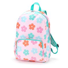 Whether this Daisy Backpack is for school or travel, it is the perfect combination of fun and functional! The adjustable, comfort fit shoulder straps make this backpack super easy to carry and it is a breeze to find just the right place for everything in the large interior compartment and exterior pockets. 12" L x 5" W x 17" H Polyester Adjustable, Comfort Fit Should Straps Interior Lining Dual Zipper Closure Front Zipper Pocket Side Elastic Pocket Cute Girl Toddler, Daisy Backpack, Pastel Backpack, Cute Backpacks For School, Monogram Backpack, Back To School Backpacks, Quilted Backpack, Daisy Design, Backpacks For School