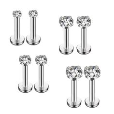 PRICES MAY VARY. Title: 16G Diamond CZ Lip Rings Labret Monroe Nose Tragus Helix Ear Piercing Jewelry Surgical Stainless Steel 2mm 3mm 4mm 5mm CZ 4-8 Pcs 8mm Bar. Product Type: Departments > Women > Jewelry > Body Jewelry > Piercing Jewelry > Studs Lip Piercing Ring Side Diamond, Lip Piercing Monore Diamond, Lip Piercing Diamond, Industrial Piercing Barbells, Forward Helix Earrings, Tapers And Plugs, Ear Piercing Jewelry, Nose Piercing Hoop, Lip Rings