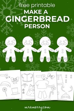 free printable make a gingerbread person craft mrs. merry Printable Gingerbread Man Template, Build A Gingerbread Man Printable, Gingerbread Cookie Craft, Gingerbread Crafts For Kids, Gingerbread Kids Crafts, Gingerbread Man Free, Gingerbread Man Template