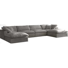 Transitional Sectional Sofas, Grey Sectional Sofa, Velvet Sectional, Sectional With Ottoman, Meridian Furniture, Modular Sectional Sofa, House Things, Upholstered Sectional, Corner Sectional