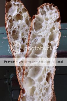 two pieces of bread with holes in the middle