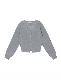 Color : Melange GreyCountry of Origin : Republic of Korea Grey Cardigan Outfit Korean, Gray Long Sleeve Ribbed Cardigan, Gray Fitted Button-up Cardigan, Gray Fitted V-neck Cardigan, Gray V-neck Soft Knit Cardigan, Sweater Cardigan, Grey, The Originals, Color