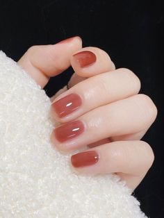 Asian Nails, Beauty Nails Design, Simple Gel Nails, Really Cute Nails, Red Bean