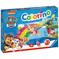 the paw patrol colorino game is in its box