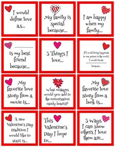 valentine's day cards with words and hearts