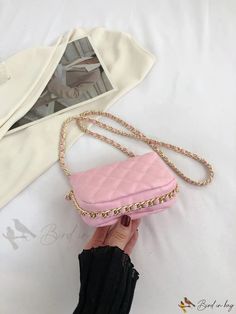 Bird in Bag - Leather Handbag with Metallic Chain Strap Pink Details, Bags Leather Handbags, Chain Pattern, Chain Bag, Diy Supplies, Bird In Bag, Save The Planet, Chain Bags, Bag Straps