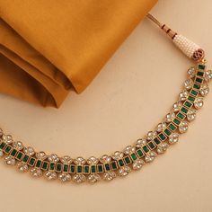 Buy Saurika Jadau Simple Silver Choker | Paksha Silver Necklaces Indian, Indian Necklace Designs, Stone Necklace Designs, Simple Silver Choker, Indian Traditional Jewellery, Jadau Set, Simple Jewellery Designs, Indian Choker Necklace, Choker Necklace Designs