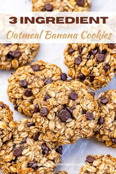 three ingredient oatmeal banana cookies stacked on top of each other