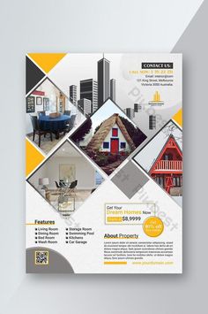 a brochure design for a real estate agent's office in the city