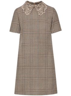 Oscar De La Renta Plaid Check Dress - Farfetch Check Dress, Yoko London, Wardrobe Edit, Pink Midi Dress, Van Cleef Arpels, Exclusive Fashion, David Yurman, Patterned Shorts, Professional Outfits