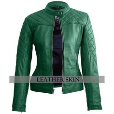 Classy, cozy, and chic sounds amazing, right? This green quilted leather jacket is all that and more. Prepare to stun the crowd and feel like royalty. Fitted Green Leather Jacket With Long Sleeves, Green Fitted Biker Jacket, Fitted Green Biker Jacket, Green Fitted Leather Jacket With Zipper Closure, Fitted Green Leather Jacket With Zipper, Fitted Green Leather Jacket With Zipper Closure, Quilted Fitted Biker Jacket With Long Sleeves, Fitted Quilted Biker Jacket With Long Sleeves, Fitted Leather Biker Jacket With Quilted Details