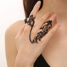 Black Branching Tangled Intertwined Gothic Victorian Bohemian Chain Linked Double Statement Adjustable Rings. Wonderful & Unique! A Crowd Pleaser! New. If You Want It, Don’t Let It Get Away Send Me An Offer! I Love To Do Bundle Order Discounts! Emo Jewelry With Adjustable Chain For Parties, Emo Party Jewelry With Chain, Emo Style Party Jewelry With Chain, Black Metal Body Jewelry With Adjustable Chain, Black Emo Jewelry With Adjustable Chain, Emo Metal Jewelry For Parties, Adjustable Black Gothic Body Jewelry, Edgy Black Body Jewelry For Gift, Edgy Black Body Jewelry For Gifts