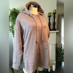 This Hoodie Is Super Soft. In New Condition. Heather Sweatshirt With Drawstring Hood For Fall, Winter Heather Sweatshirt For Loungewear, Heather Winter Sweatshirt For Loungewear, Heather Winter Loungewear Sweatshirt, Heather Hooded Hoodie For Fall, Sporty Heather Hoodie For Fall, Hooded Heather Grey Loungewear Top, Hooded Heather Grey Lounge Top, Heather Grey Hooded Top For Loungewear