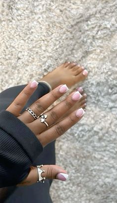 Girly Acrylic, Basic Nails, Simple Acrylic Nails, Short Acrylic