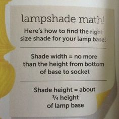 an instruction for lampshade math