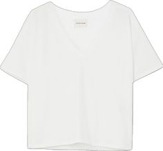 Chic Cotton T-shirt For Casual Gatherings, Cotton V-neck Tops For Casual Gatherings, Simple Spring Loungewear Tops, Simple Top For Casual Gatherings In Spring, Simple Cotton T-shirt For Loungewear, Relaxed Cotton Short Sleeve Loungewear Top, Relaxed Fit Pima Cotton Tops For Everyday, Relaxed Cotton Short Sleeve Top For Loungewear, Everyday Summer Top In Pima Cotton