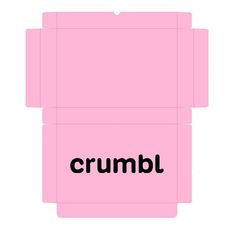 a pink box with the word crumbl printed on it