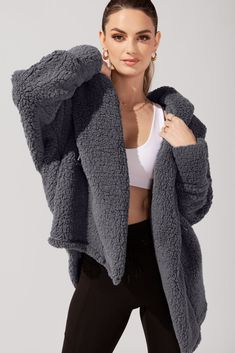 When temps drop, you cocoon up. Designed with a luxe faux sherpa fabric, the Cocoon Coat makes layering a breeze (ironic, right?). Pair with your go-to jeans or workout ootd. Comfortable Soft Outerwear For Loungewear, Soft Texture Outerwear For Loungewear, Super Soft Cozy Winter Outerwear, Cozy Super Soft Winter Outerwear, Super Soft Winter Outerwear For Loungewear, Super Soft Cozy Fit Outerwear For Fall, Soft Textured Winter Outerwear For Loungewear, Cozy Fit Super Soft Outerwear For Fall, Cozy Outerwear For Loungewear