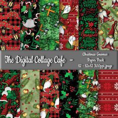 the digital collage cafe christmas patterns