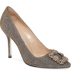 Manolo Blahnik Hangisi Jeweled Pointy Toe Pump (Women) (Nordstrom Exclusive) | Nordstrom Shoes Manolo Blahnik, Manolo Blahnik Hangisi, Blahnik Shoes, Manolo Blahnik Shoes, Bridal Parties, Stiletto Pumps, Women's Pumps, Manolo Blahnik, Wedding Shoes