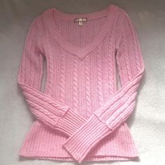 rare vintage coquette aeropostale pink cable knit... - Depop Gyaru 2000s, Roblox Clothing, Pink Cable Knit Sweater, Vintage Coquette, Salt Air, Y2k Coquette, Spring Fits