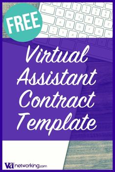 a computer keyboard and mouse with the text free virtual assistant contact template on top of it