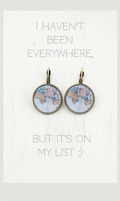 Old Blue World Map Earrings - Globe Photo Image Jewelry Earrings - Antique Atlas Picture Earrings - Gift for Women Explorer and Traveler Vintage Hypoallergenic Brass Earrings, Vintage Brass Hypoallergenic Earrings, Hypoallergenic Vintage Brass Earrings, Vintage Everyday Earrings With Ear Wire, Vintage Nickel-free Earrings For Everyday, Map Earrings, Globe Earrings, Picture Earrings, Light Blue Earrings