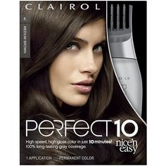 Clairol Perfect 10 Nice 'n Easy Hair Color Color:Medium Brown 5Medium Brown 5 Medium Ash Brown Hair Color, Medium Ash Brown Hair, Clairol Hair Color, Medium Brown Hair Color, Easy Hair Color, Medium Ash Brown, Hair Mascara, Ash Brown Hair Color, Underneath Hair