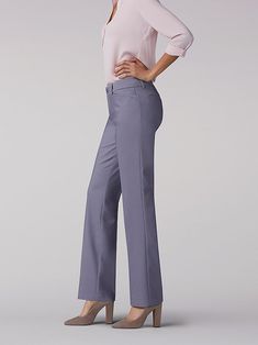 Women’s Secretly Shaped Pants| Straight Leg | Lee® Elegant Stretch Dress Pants Straight Fit, Elegant Stretch Straight Dress Pants, Elegant Straight Stretch Dress Pants, Elegant Stretch Straight Leg Work Pants, Elegant Stretch Work Pants With Straight Leg, Elegant Straight Bottoms, Elegant Comfort Stretch Straight Pants, Elegant Comfort Stretch Pants For Business Casual, Elegant Business Casual Comfort Stretch Pants