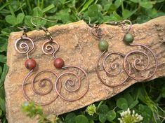 ❤️Agate copper spiral earrings 💚 handmade- may vary slightly Bohemian Spiral Copper Wire Earrings, Handmade Spiral Copper Wire Earrings, Bohemian Copper Spiral Earrings, Bohemian Spiral Copper Earrings, Diy Jewlery, Spiral Earrings, Copper Earrings, Earrings Handmade, Diy Jewelry