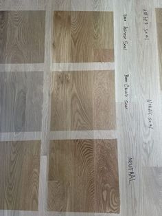 wood flooring samples are shown in different colors and sizes, with the names on them